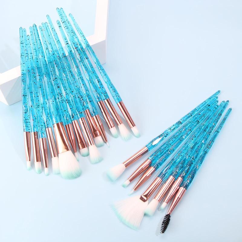 Product Introduction of Glitter Handle Makeup Brush Set, 20pcs Professional Soft Bristled Makeup Brushes for Foundation, Powder, Concealer, Eye Shadow, Blush 16