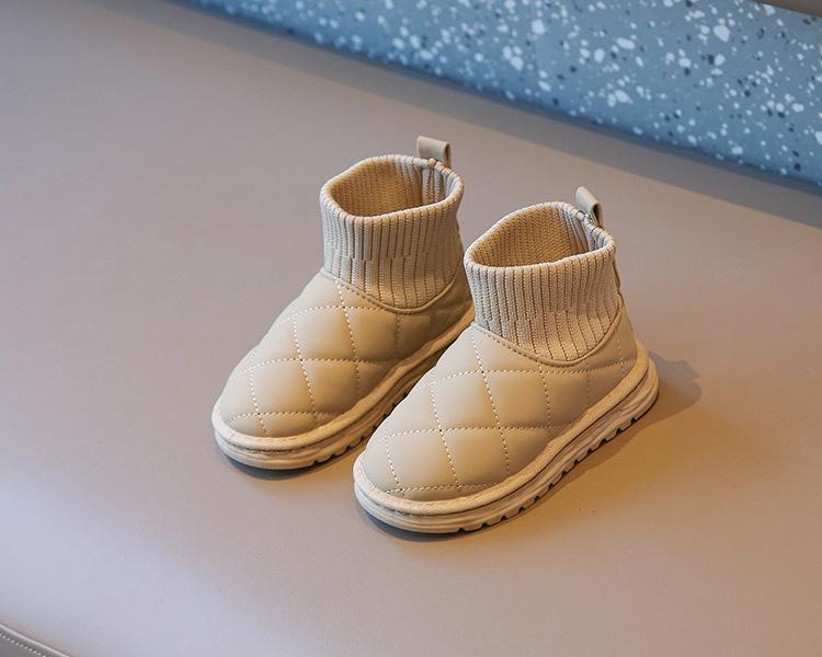 Product Introduction of Children's snow boots for winter, boys' short boots with thick fleece, girls' cotton boots, socks, big children's sports shoes 15