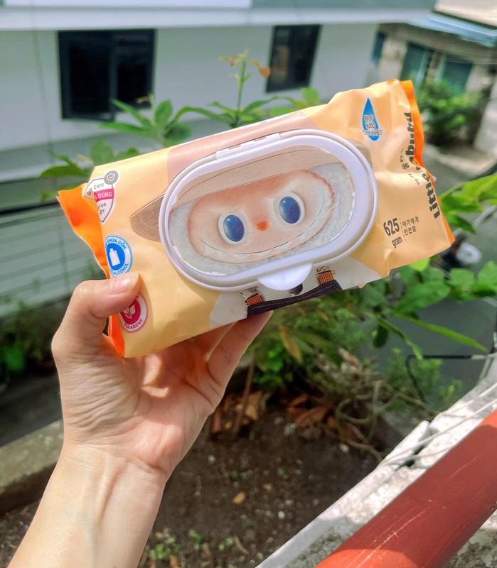 Combo 10 gói Khăn giấy ướt Labubu không mùi (650g / 1gói), khổ giấy lớn và dày đa năng tiện lợi - Hie en Kids 6