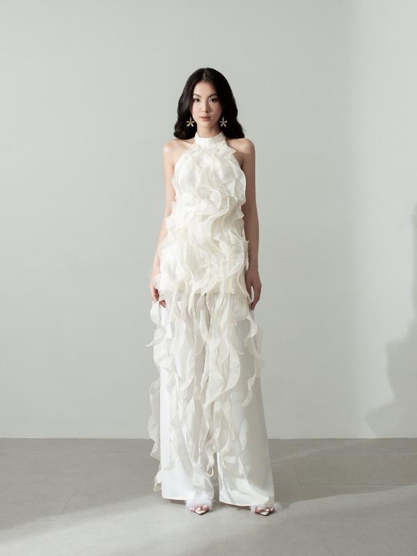 LSOUL - Amora Pants Quần Lụa Suông Áo Dài Q22120230 Nhung Nữ Women Nho Tua Rua Voi