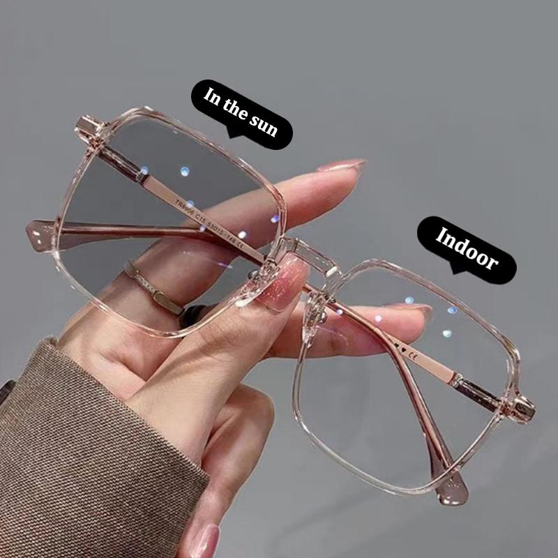 Product Introduction of Kính Đổi Màu, Hàng Mới Về, Kính Chống Xanh Dương, Dành Cho Nam Và Nữ, Kính Mắt Đổi Màu, Kính Râm Chống Tia UV, Gọng Trong Suốt Hình Vuông, Kính Mắt 5