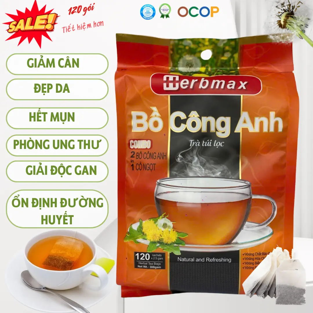Trà Bồ Công Anh Herbmax - Thanh lọc cơ thể, mát gan, ngủ ngon!