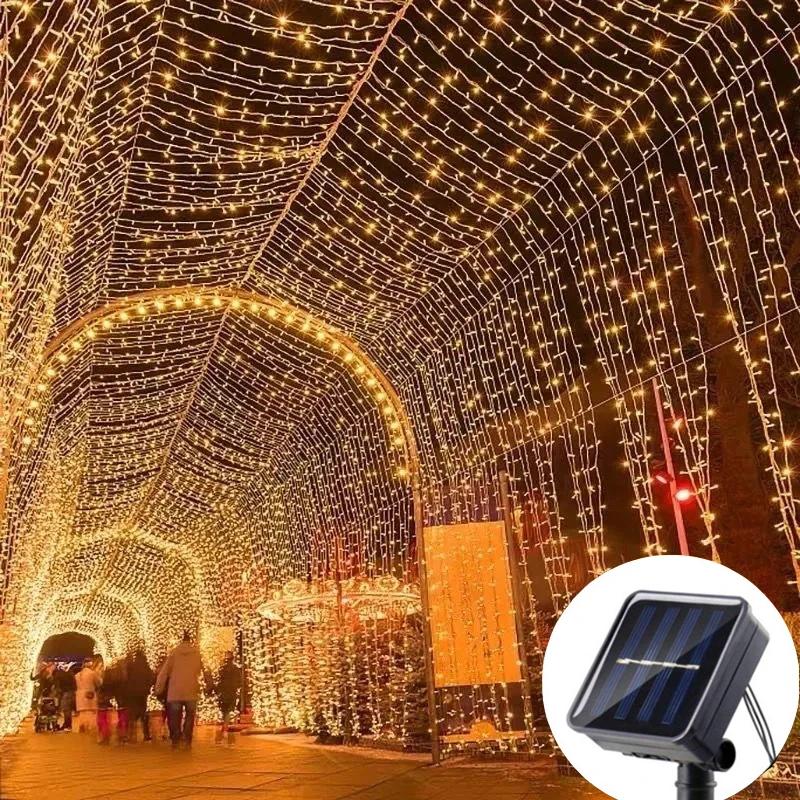 Đèn LED cổ tích ngoài trời chạy bằng năng lượng mặt trời 8 chế độ chiếu sáng không thấm nước Thích hợp cho trang trí đám cưới Giáng sinh Ánh sáng trang   trang trí sân vườn 8