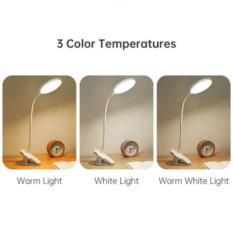 Đèn kẹp bàn WhitePro 1213 3 màu ánh sáng , điều chỉnh độ sáng , Đèn học đọc sách làm việc đèn nối mi, làm nail 6