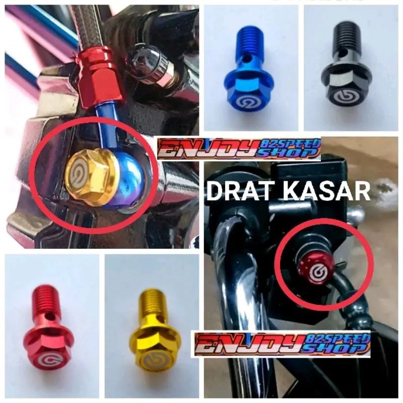 Baut Banjo ke Kaliper / Baut Kaliper selang banjo ke master rem drat Kasar dan halus