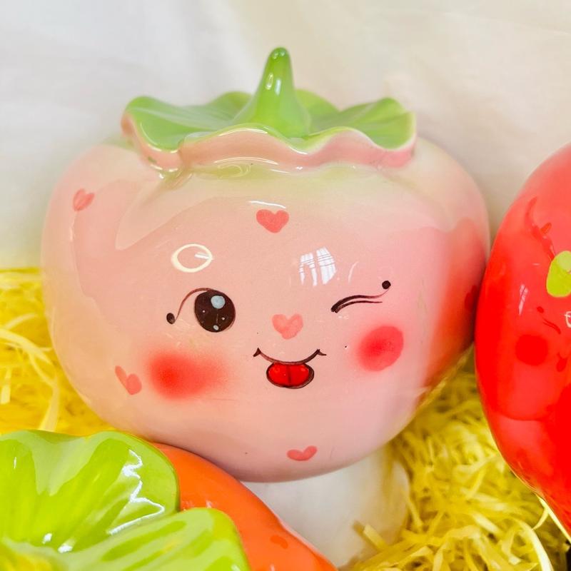 Quả hồng tiết kiệm cực đáng yêu - MẶT NGẪU NHIÊN/ Heo đất tiết kiệm/ ống heo tiết kiệm hình quả hồng/ heo sứ tiết kiệm/ gốm sứ Bát Tràng 7