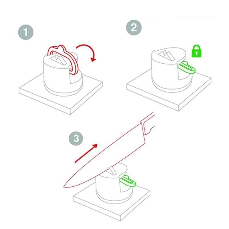 Household Mini Knife Sharpener With Suction Base, 1 Count Double Sided Manual Knife Sharpener For Kitchencfy 4