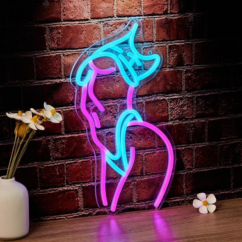 Abstract Figure Design LED Neon Light, USB Powered Creative Fashionable LED Neon Lamp with Switch, Decorative LED Light for Home Living Room Bedroom Party, Euro 2024 Decorations 2