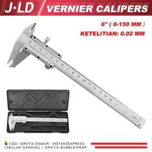 JLD Vernier Caliper 6inch  High Precision Jangka Sorong Digital 0-150mm Household Precision Stainless Steel Calipers