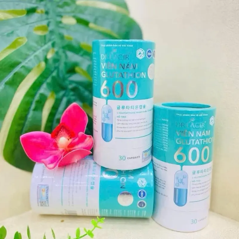 viên uống Glu600 - thực phẩm hỗ trợ đẹp da mờ nám , hộp 30 viên nang -