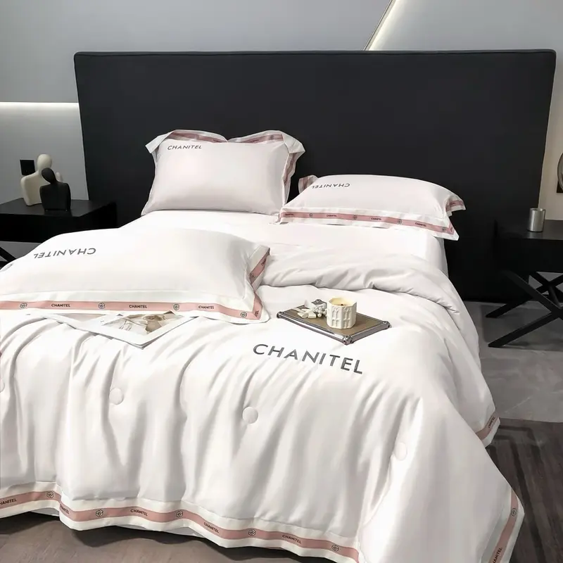Bộ chăn ga gối phi lụa CL trần 4 món cao cấp 7