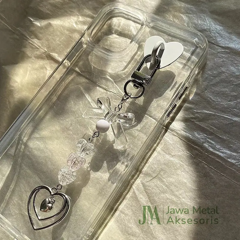Luxurydiy Buckle Charm Love Strap Gantungan HP Phone Strap Silver Gold Metal Premium 1