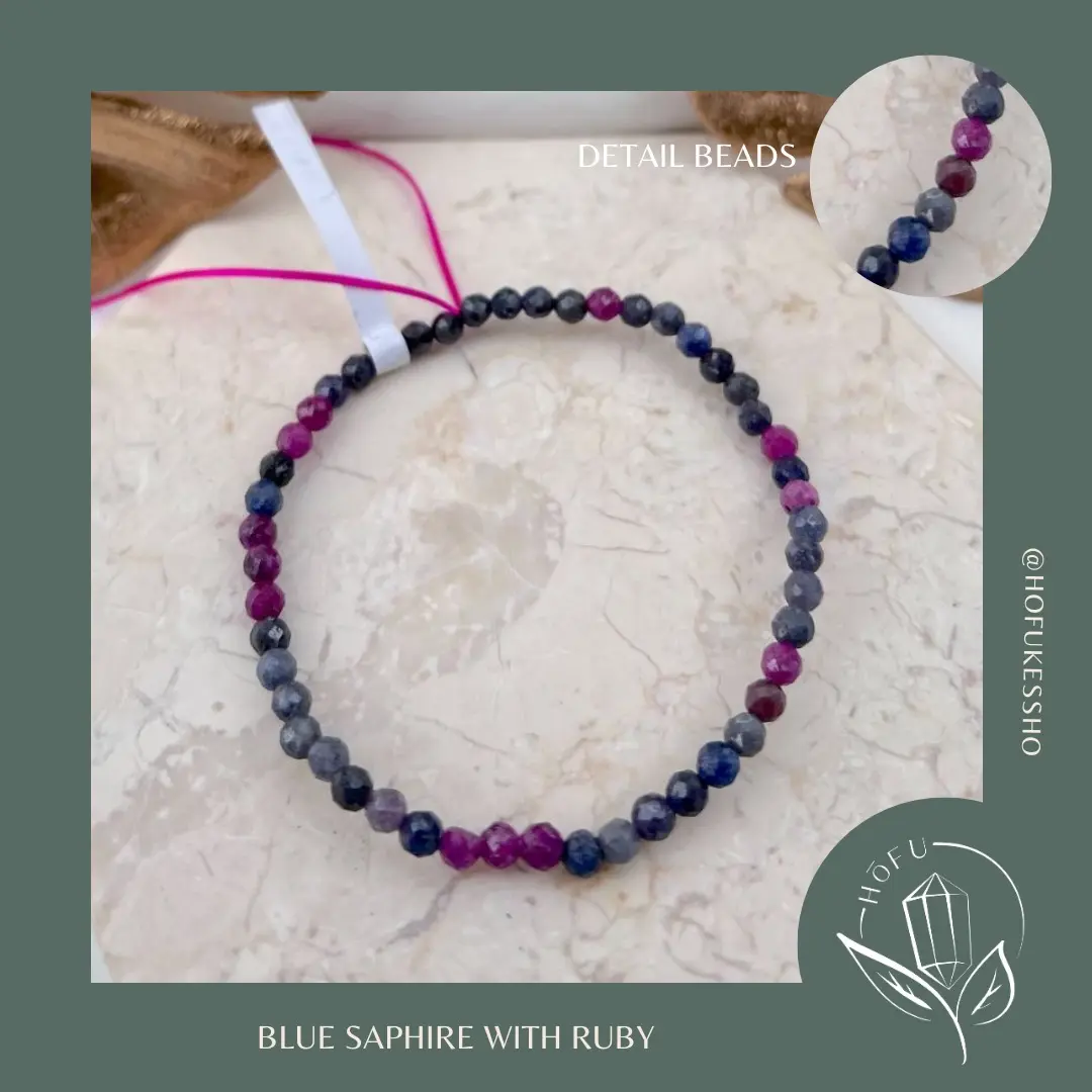 Gelang Mix Sapphire with Ruby Crystal Bracelet