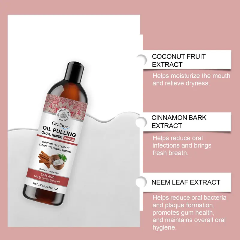 Oil Pulling Mouthwash, Oral Care Mouthwash, Daily Oral Care Product for Men & Women, Dental Care Product for Home & Travel 3