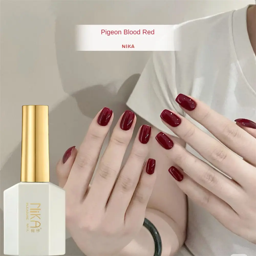 NIKA autumn and winter hot selling red nail polish gel, transparent red cherry red series nail salon specific nail glue