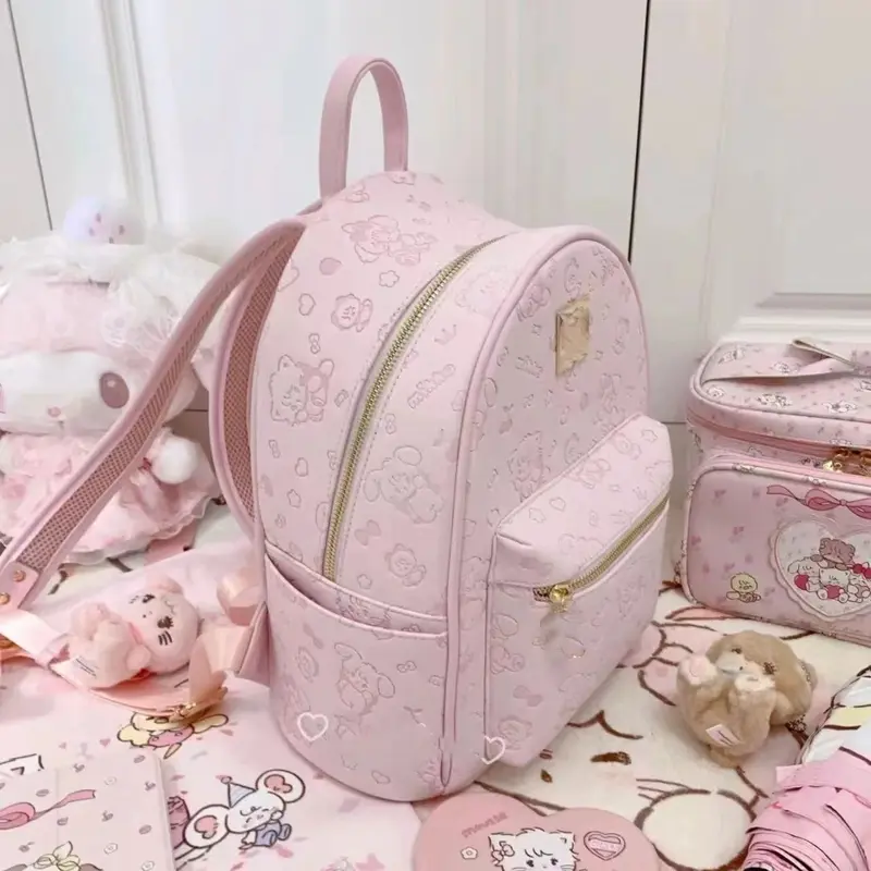 Túi Ba Lô Màu Hồng Mùa Hè, Thiết Kế Hình Mèo Kitty, Dành Cho Nữ, Hợp Xu hướng, Cao Cấp, Phong Cách Tong Qin, Cỡ Nhỏ Thích Hợp Đi Học, Hàng Mới Về Năm 2024 4