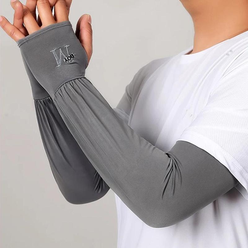 Tay Áo Cánh Dơi Chống Nắng, Dành Cho Nam Và Nữ, Có Găng Tay Hở Ngón Tay Che Cánh Tay Ngầu Băng Giá, Q4R5 Phụ Kiện Đeo Tay 4