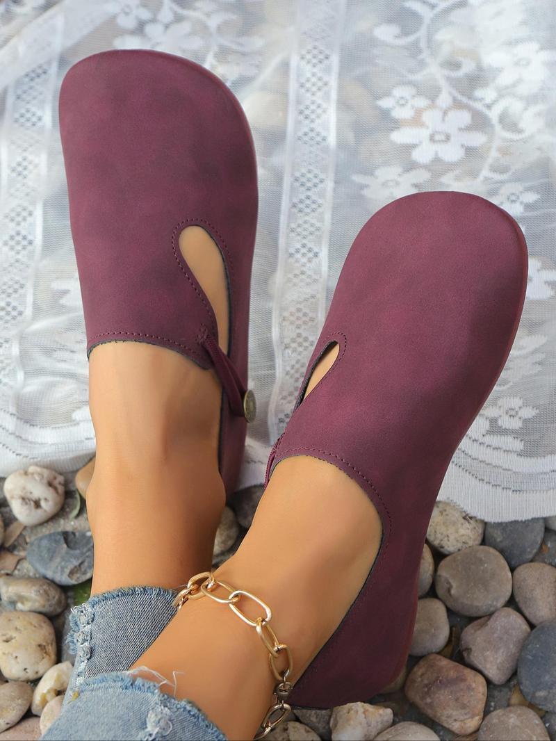 Product Introduction of Women's Fashionable Solid Color Flat Shoes, Casual Comfortable Breathable Slip on Shoes for Daily Wear, Lightweight Breathable Brown Shoes for All Seasons 8