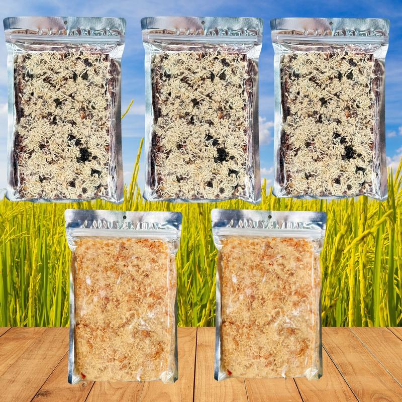 5 Bịch cơm cháy (3 gạo lứt rong biển và 2 bịch cơm cháy chà bông) Nhà Bối