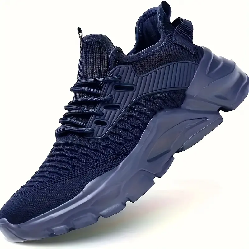 1 Pair Men's Breathable Running Shoes - Lightweight, Slip-Resistant, Low-Top Sneakers for Running, Walking, and Training, Spring/Summer Casual & Sport Style, Round Toe, Geometric/Pure Color Design 6