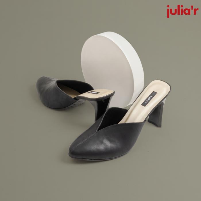 Gambar Julia’r R0026 Mules/Selop Heels Black - 36 dari julia'r shoes Kota Bandung Tokopedia