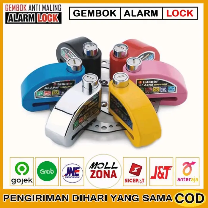 Gembok Alarm Pengaman Cakram Motor Anti Maling Gembok Alaram Untuk Semua Motor Cakram