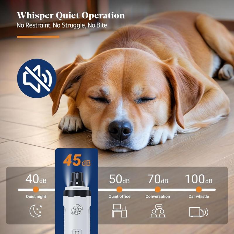 Pet Nail Drill, 1 Box Pet Nail Trimmer with LED Light & Accessories, USB Rechargeable Pet Nail Clipper, Dog & Cat Grooming Supplies 7