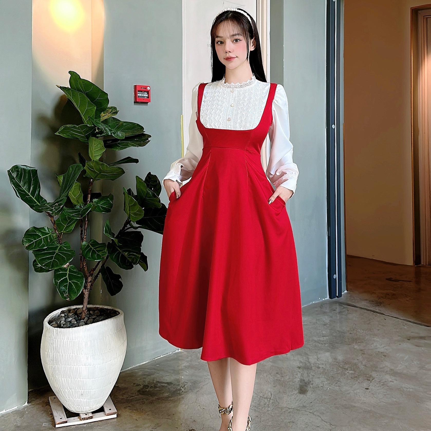[Xả kho] - [Nhiều Mẫu] Thời Trang Bigsize Vải Cotton Lạnh Cao Cấp 50-95Kg Nữ Dress Đầm Màu Đỏ Women Voan - B.1005