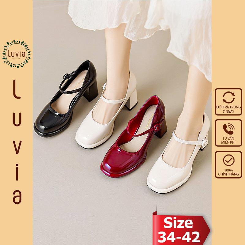 Giày cao gót Mary Jane cao 7 phân đế đúp Luvia 89CG Giày form rộng - chân gầy mỏng lùi 1 size