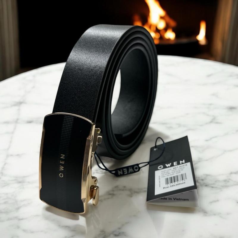 Thắt lưng nam cao cấp OWEN, mặt khoá giấu dây giá mác 395k da vân/ da trơn
