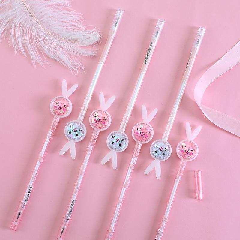 Bút Gel Hình Tai Thỏ Hoạt Hình Sáng Tạo Dễ Thương Dành Cho Học Sinh 1