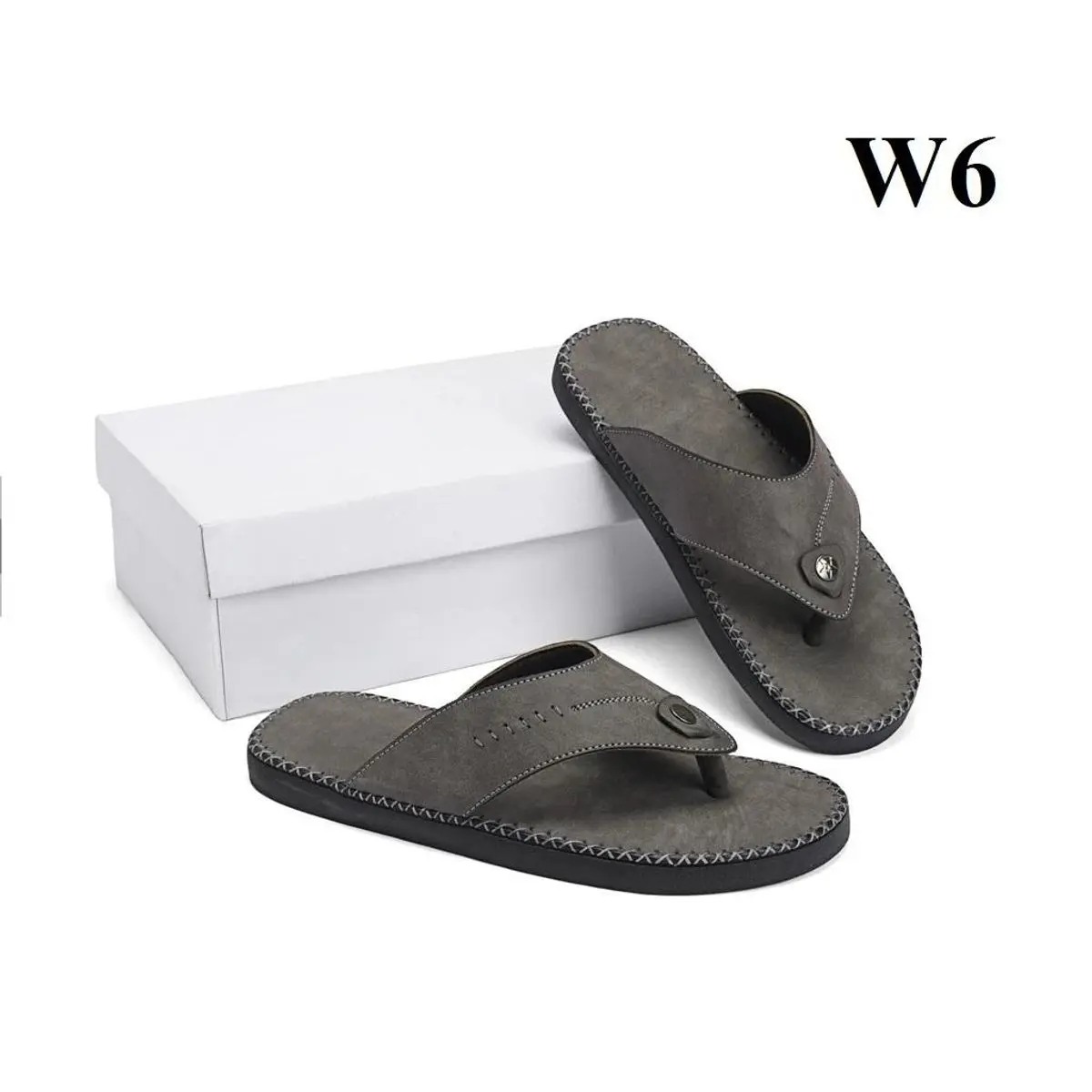 [MỞ BÁN 149 CÀNH] dép xỏ ngón da sáp nam thời trang kiểu dáng trẻ trung, đế đúc liền khâu chỉ toàn bộ chắc chắn W6