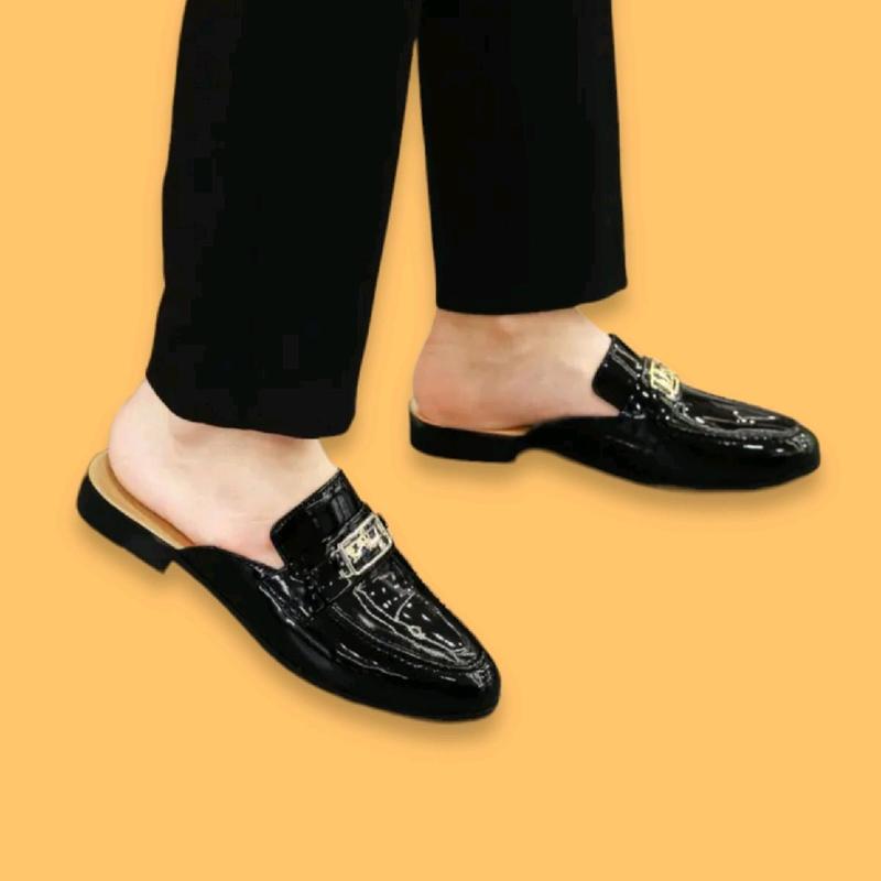  Giày sục hè nam da bóng đai HM GOLD MÃ KA08 Shoes DéP 