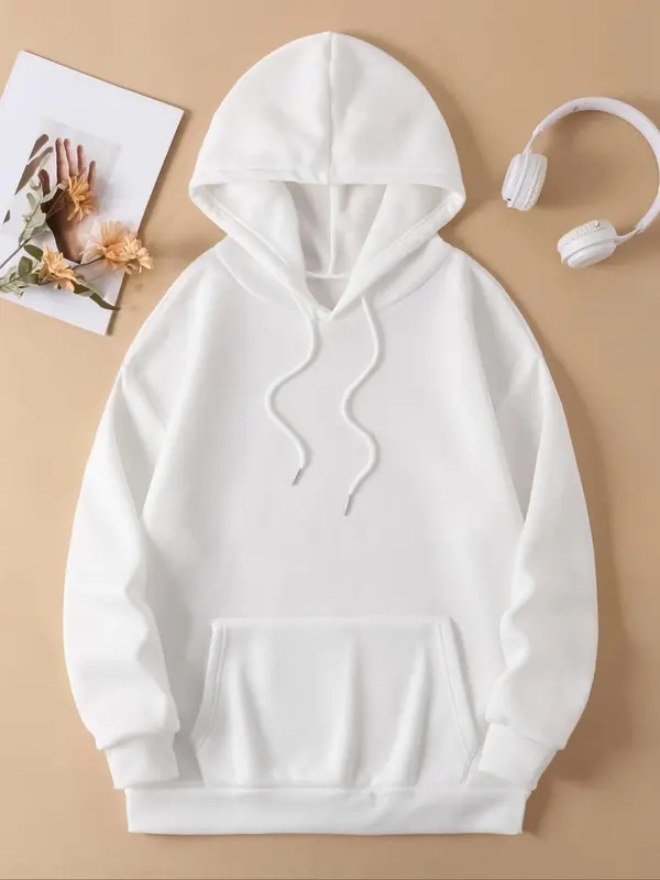 【Plus Size】 Cherry & Letter Print Thermal Lined Hoodie, Fashion Casual Drawstring Pocket Cherry Hoodie for Daily Holiday Outdoor Wear, Hoodies for Women, Yoga Hoodie, Women Clothing for Fall & Winter, Curve Fashion 7