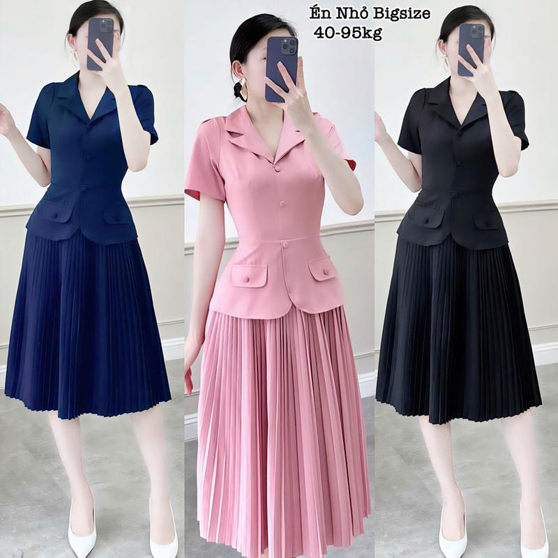 Thời Trang Bigsize HCM - Đầm Bigsize Nữ Dập Ly Vải Lụa Chéo Cao Cấp Thiết Kế Đi Dự Tiệc, Công Sở Xinh Đẹp Sang Trọng Dễ Thương Thanh Lịch Giá Rẻ đủ size 40-95kg Nhung Nâu