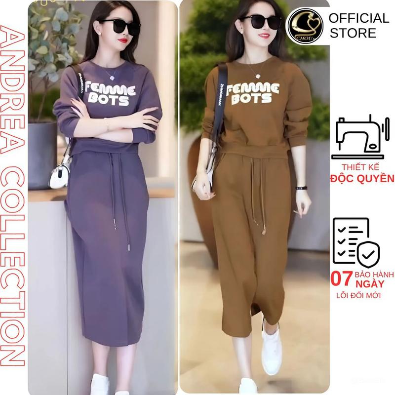 Sét Bộ Nữ Áo + Chân Váy SB66 Thiết Kế Mới Lạ ,Chất Vải Len Tăm Cao Cấp Có 3 Màu Đen , Nâu Tím