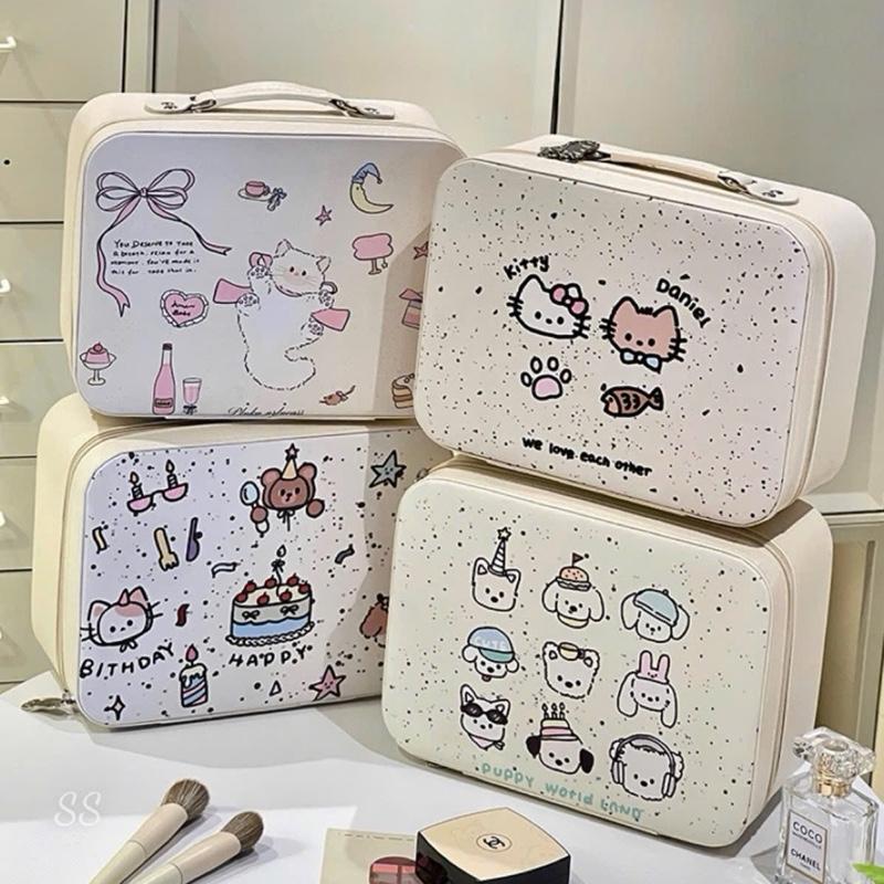  Cốp đựng mỹ phẩm có gương - Hộp đựng mỹ phẩm dễ thương Vali du lịch sức chứa lớn Vali nhỏ Túi đựng mỹ phẩm 