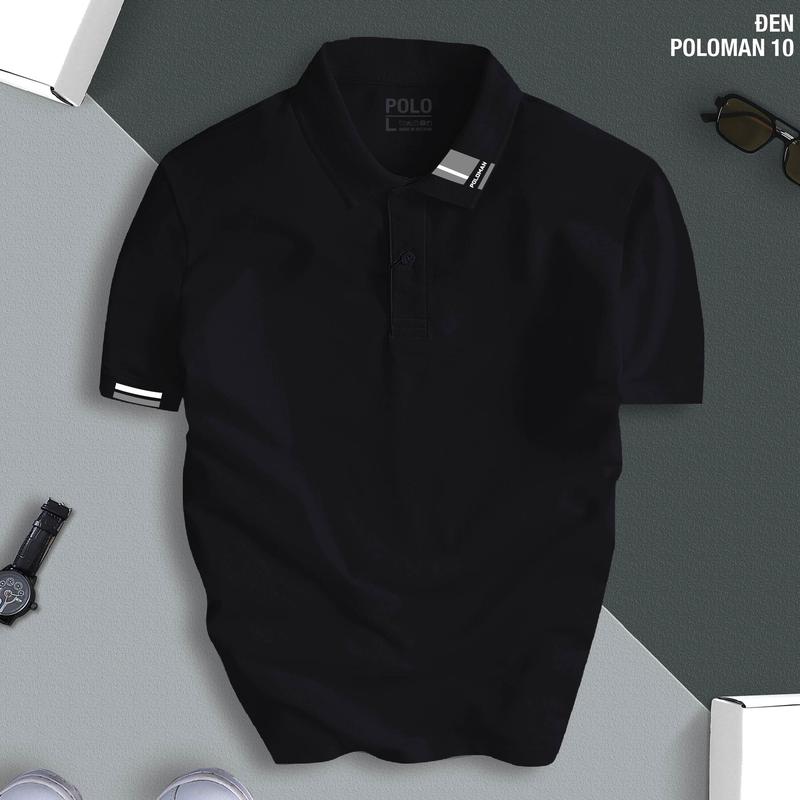 Áo phông POLOMAN 10 cổ bẻ BASIC CVC vải cá sấu sang trọng, lịch lãm, thoáng mát Menswear Có Cổ Ngắn Tay Cộc Tay Shirt Tay Ngắn Tay Ngắn thời trang công sở thường 7