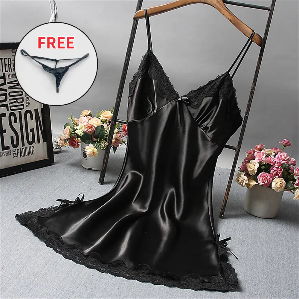 Váy Trượt Váy Ngủ, 7 Màu Có Sẵn, Với Quần Lót Tback, Váy Daster Gợi Cảm, Dành Cho Phụ Nữ, Bộ Đồ Ngủ Ngủ, Ren Và Bộ Đồ Ngủ Lụa Lạnh