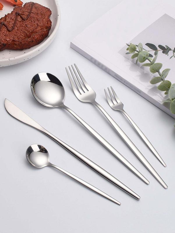 Product Introduction of 30pc Stainless steel cutlery set steak knife fruit fork dessert spoon set Tableware Dinnerware 17