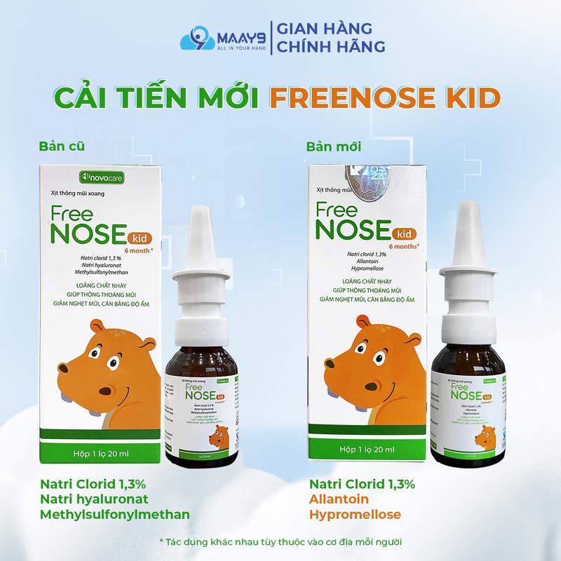 Xịt mũi nước muối ưu trương Novocare Freenose giảm ngạt mũi, chảy nước mũi, giảm sung huyết, duy trì độ ẩm mũi 20ml 2