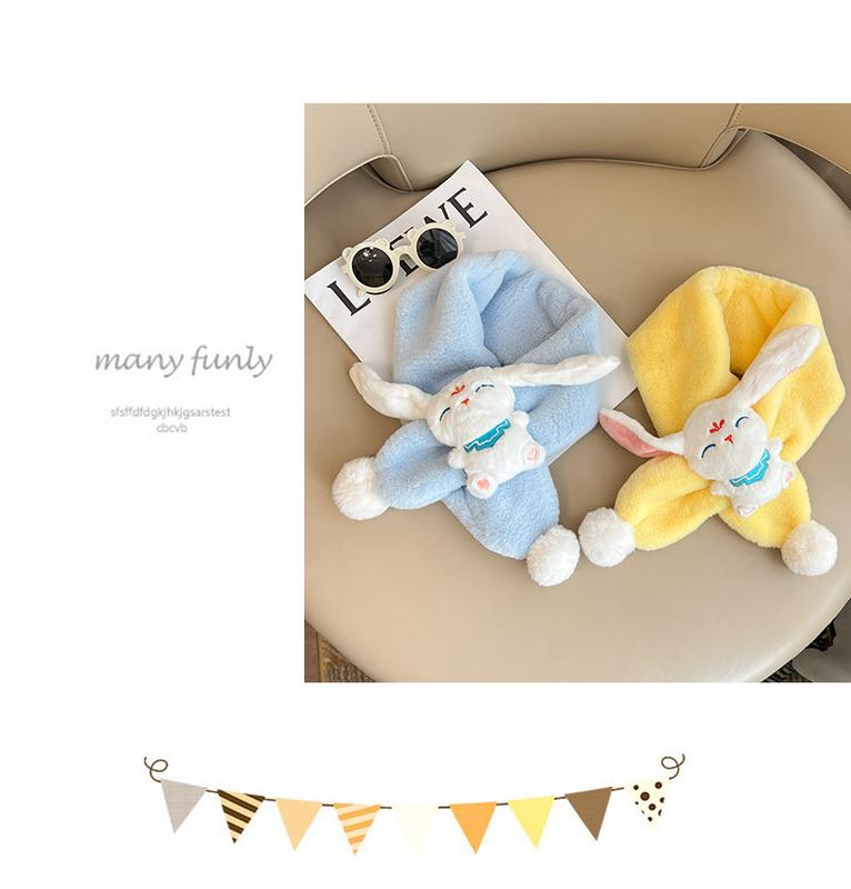 Product Introduction of Spring Chinese Style Rabbit Children's Warm Cartoon Cute Scarf Free Cross Scarf Fur Ball for Boys and Girls 13