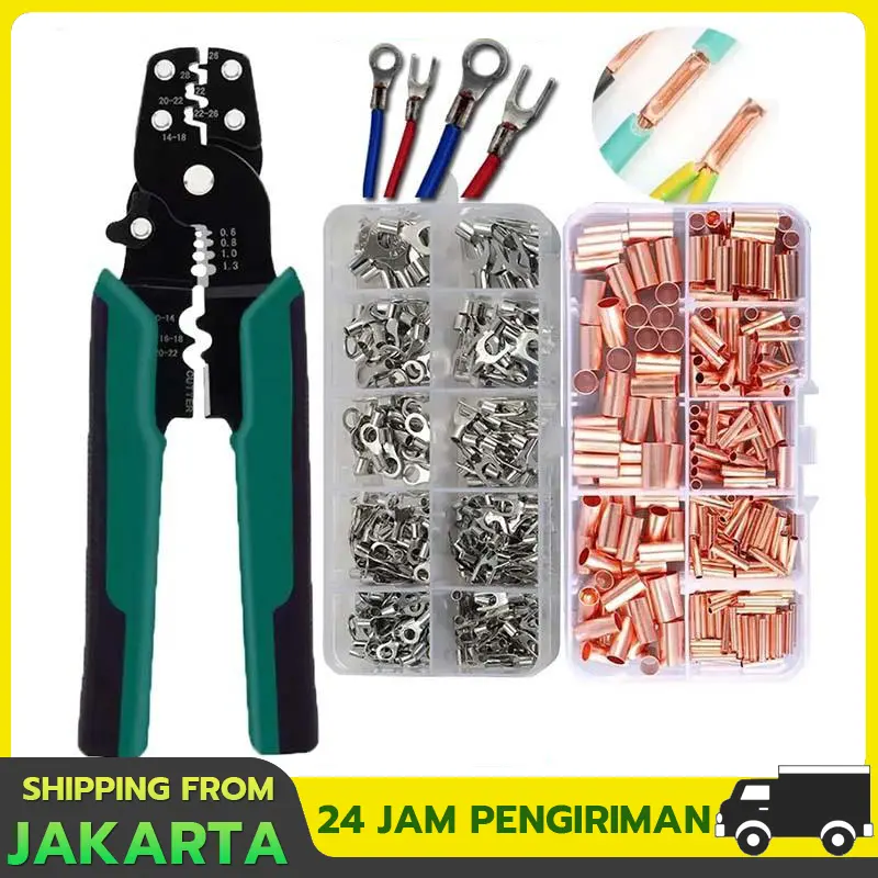 BISA COD - Terminal Wire Crimp Connector Kit 320 PCS + Plier - T-Tap Wire Connector Quick Self-Stripping 120 PCS - Kabel Kawat almunium Terisolasi - Konektor Kawat