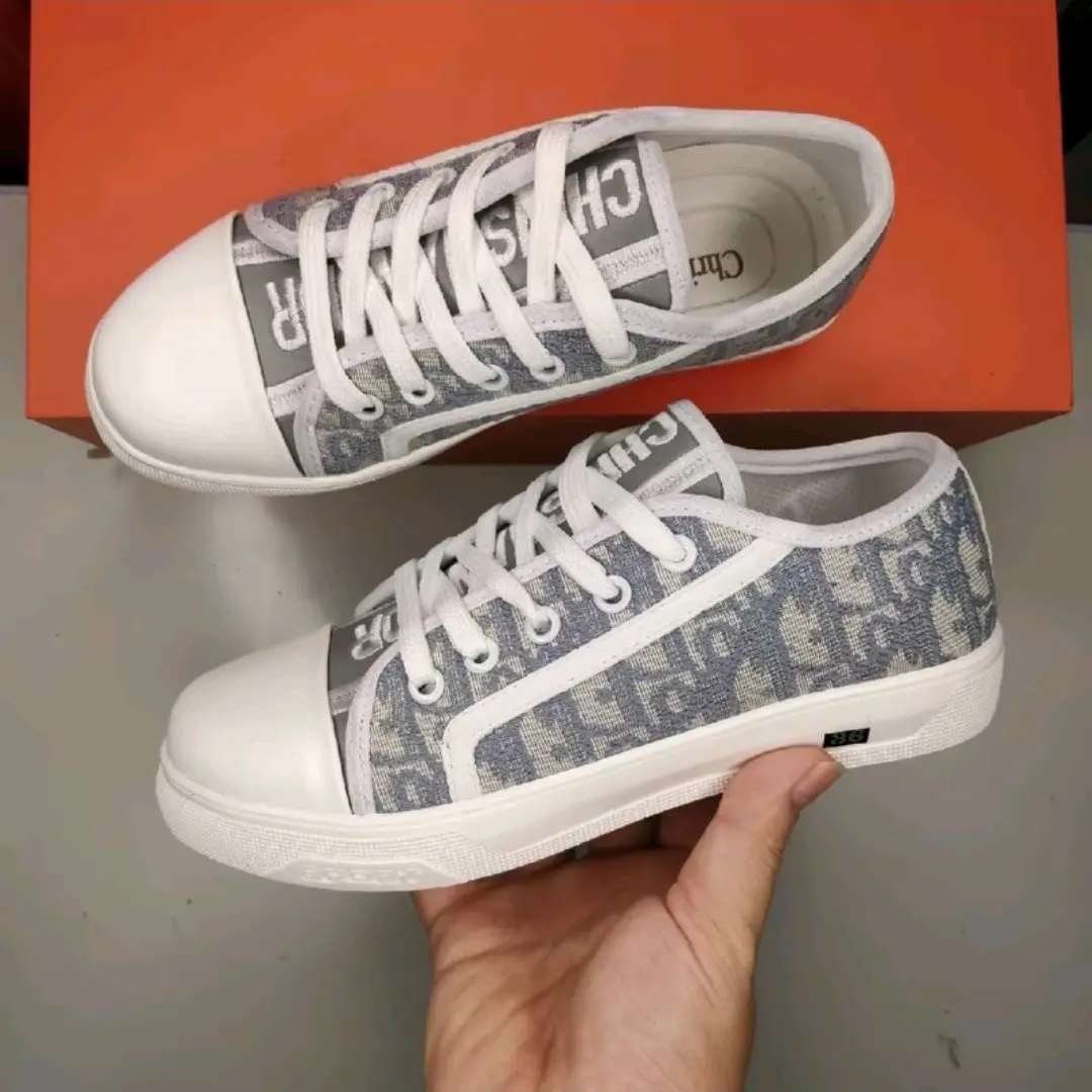 [Full Box] Giày Sneaker Nam Nữ Chữ D Xám, Đen hàng đẹp Full Size 36-43 Sneaker Sport Shoes Đế Bằng Nhung giày thể thao Tập Thể Dục