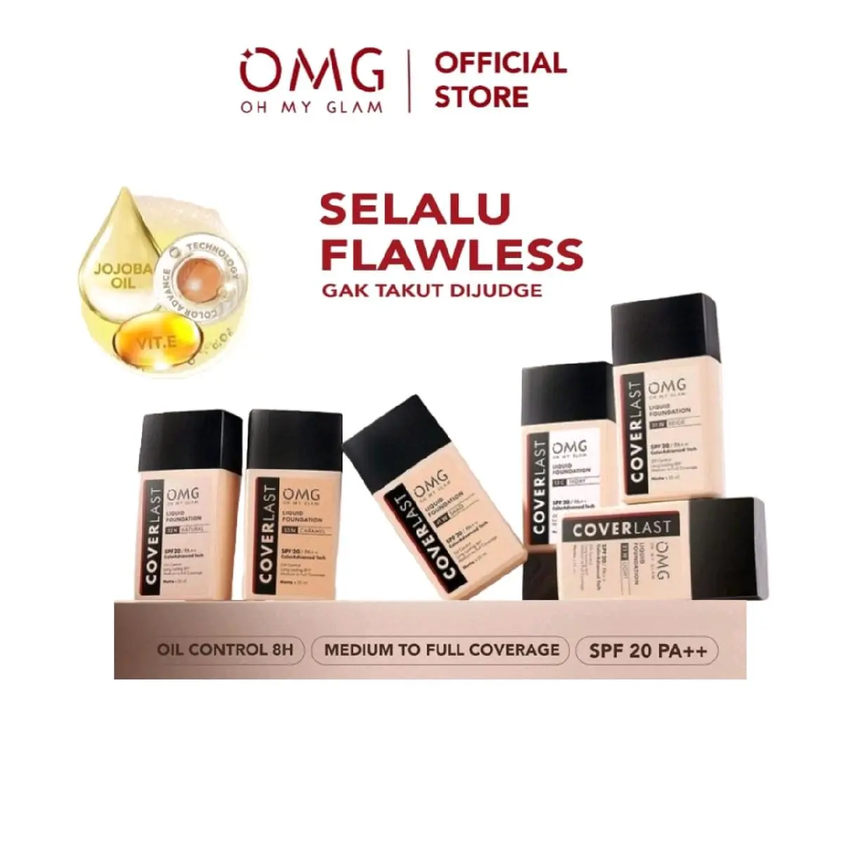 OMG Oh My Glam Coverlast Foundation SPF 20 PA +++ // OIL Control