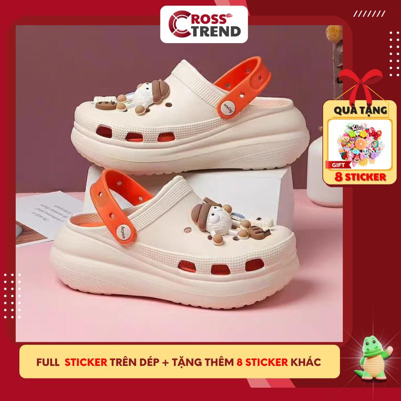 Dép cross nữ Dép sục nữ đế cao 6cm BOBO đẹp mới nhất 2025 sang chảnh tiểu thư girl phố mang đi chơi có quai hậu Shoes CROSS TREND