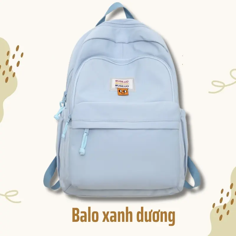 Balo đi học nữ GENBAG balo ulzzang trơn basic nhiều ngăn đựng vừa laptop 14.5 inch BL24 Đeo Vai Backpack 7
