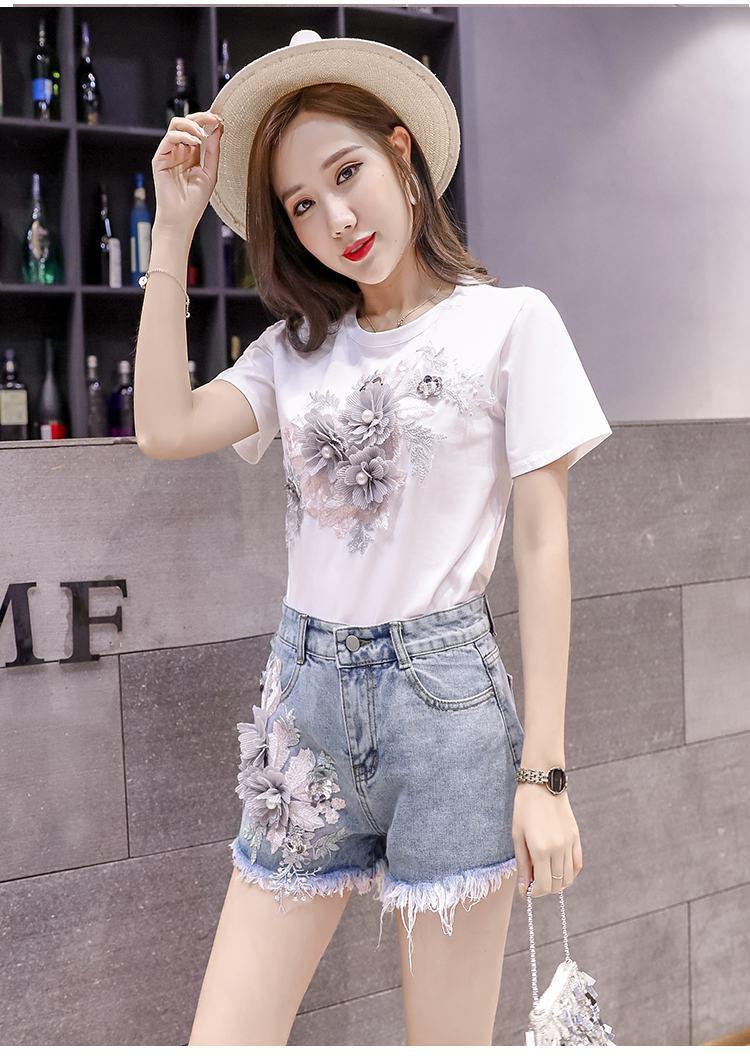 Product Introduction of [16000 People Praise] Denim Shorts for Women 2025 New Summer Outer Wear European Goods Loose Student Versatile Slimming High Waist Ripped Hot Shorts 12