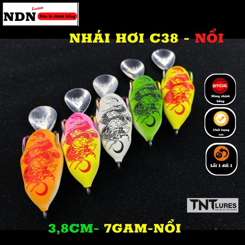 Mồi lures NHÁI HƠI C38 TNT Lures lưỡi TITAN nặng 7G action NỔI khoá Solid 2024