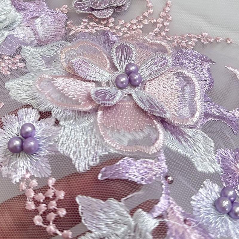 Fashion Elegant Colorful Sequined Embroidery Patches 3D Flower DIY Embroidered Floral Patches Sewing On Patches Dresses 7